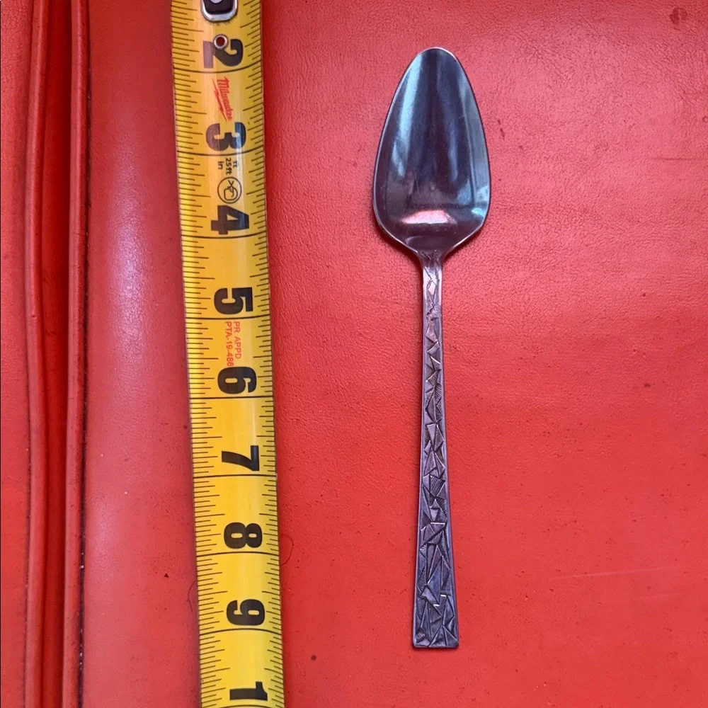 Vintage Geometric Handle Stainless Spoons - Set of 2